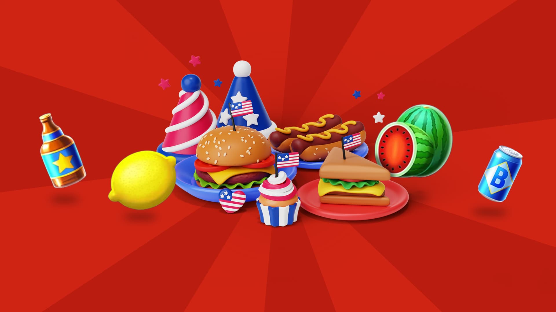 4th of July: Stars, BBQ, Burgers & Slots