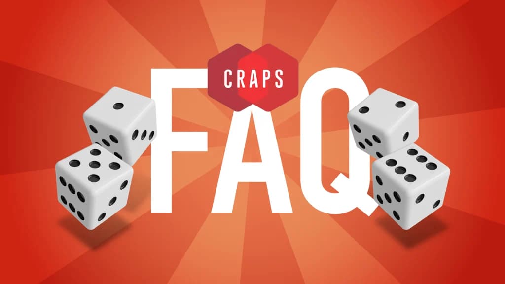 “Craps FAQ” is displayed between two dice on either side, each showing a total of 6 and 8, representing the craps 6-8 strategy.  