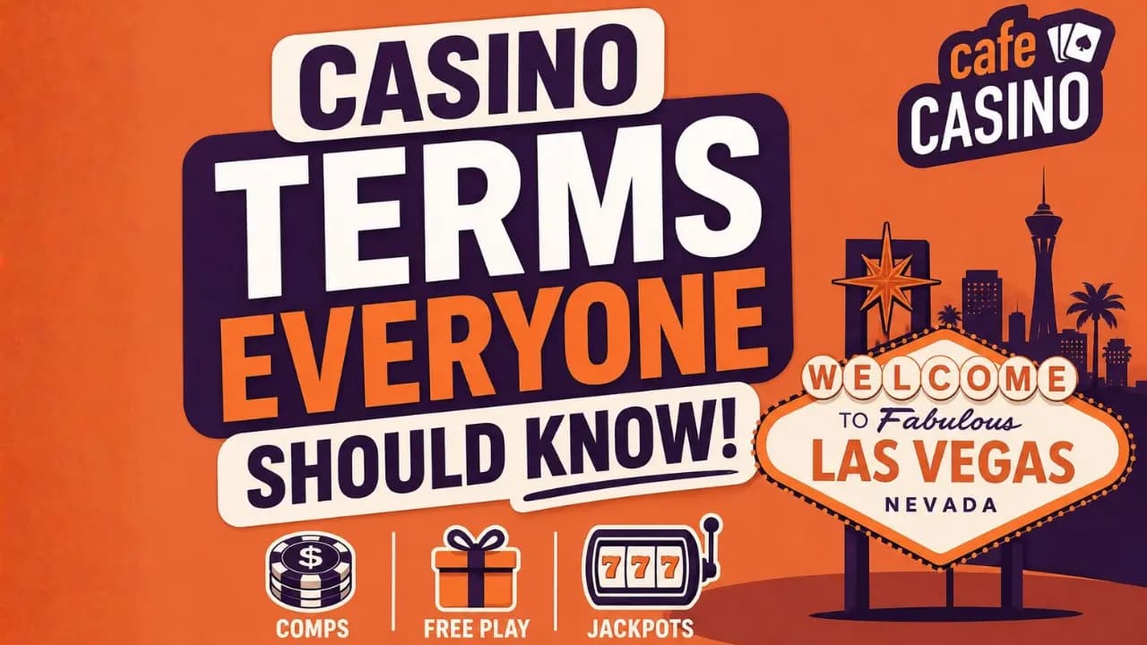 an orange backgroudn with the las vegas sign in the bottom right and text saying "Casino terms everyone should know"