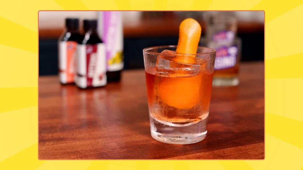 Sling cocktail on a yellow background